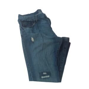 Old Navy Mens 40x32 Straight Jeans Distressed Low Rise Denim Blue Preowned